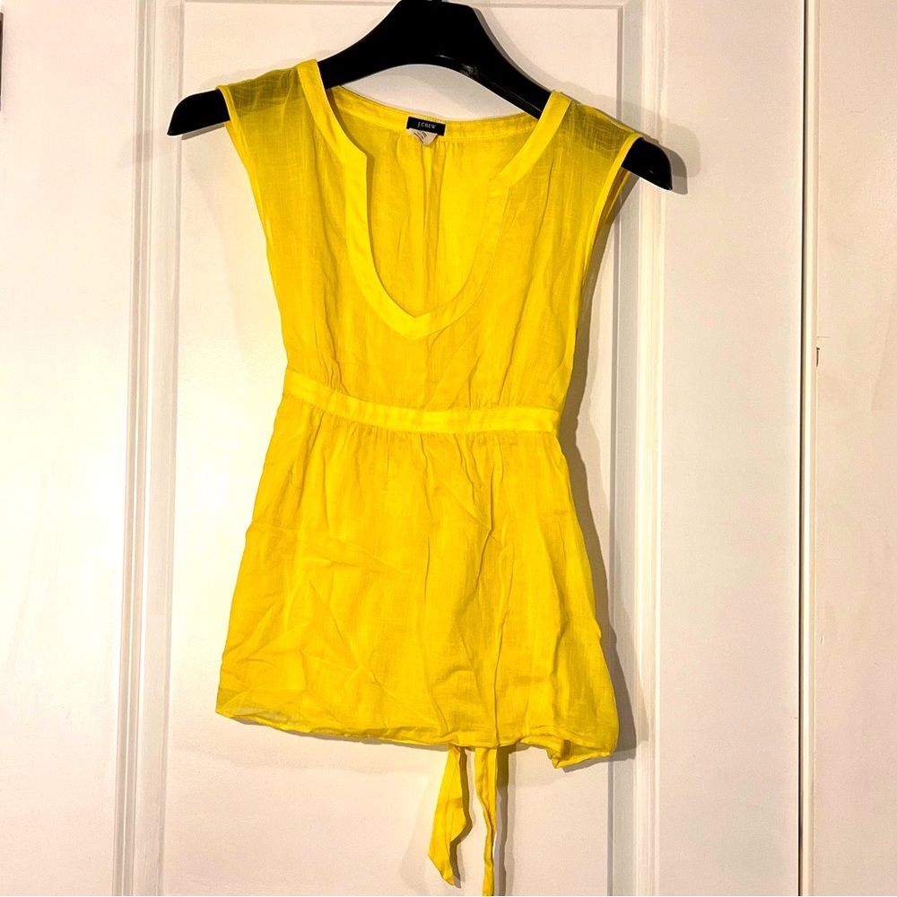 JCrew Linen Yellow Top